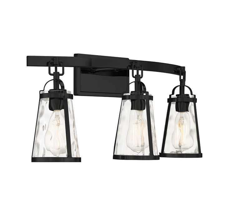 Savoy House 8-560-3-BK Three Light Bath Bar, Black