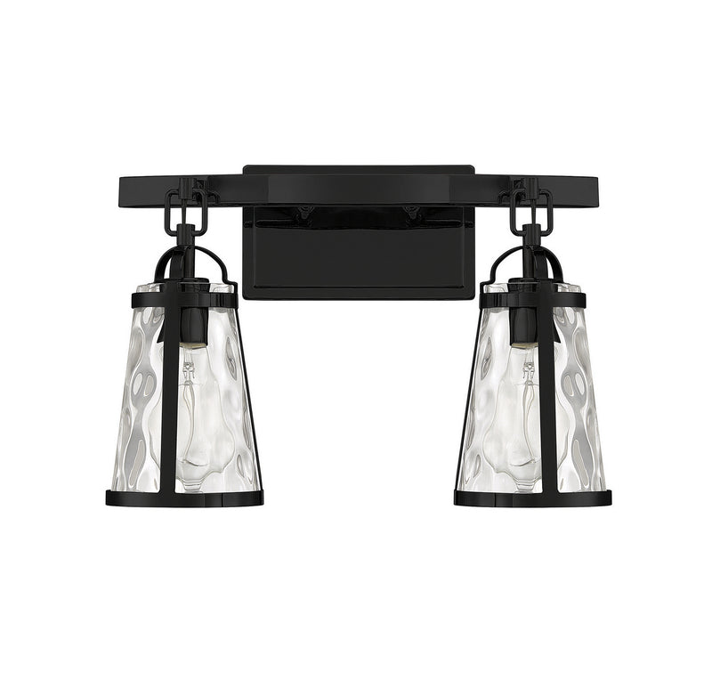 Savoy House 8-560-2-BK Two Light Bath Bar, Black