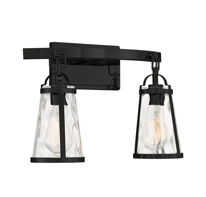Savoy House 8-560-2-BK Two Light Bath Bar, Black