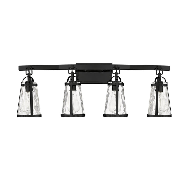 Savoy House 8-560-4-BK Four Light Bath Bar, Black