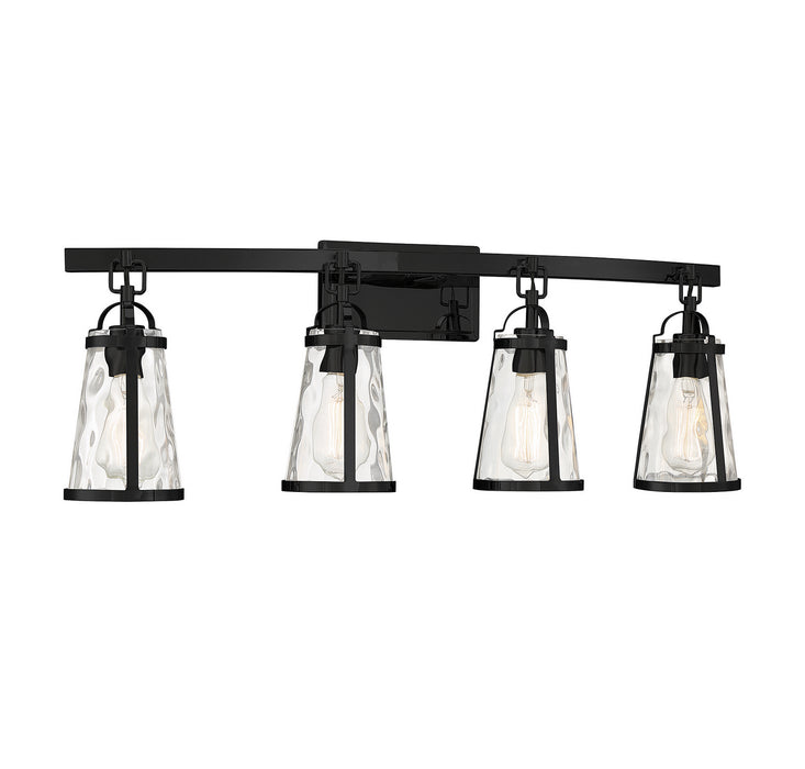 Savoy House 8-560-4-BK Four Light Bath Bar, Black