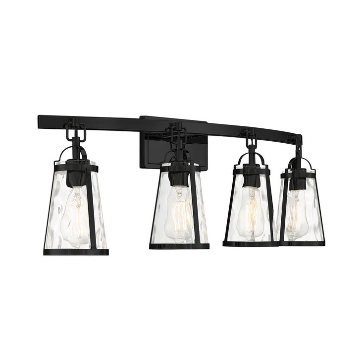 Savoy House 8-560-4-BK Four Light Bath Bar, Black