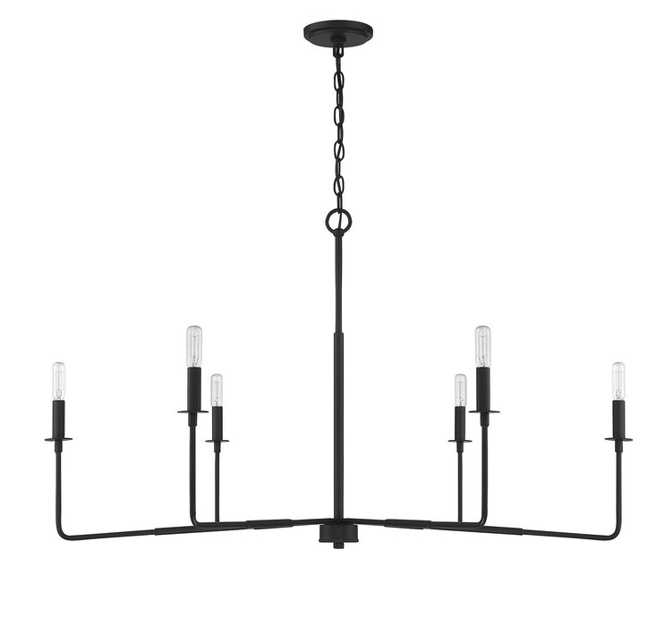 Savoy House 1-2221-6-89 Six Light Chandelier, Matte Black