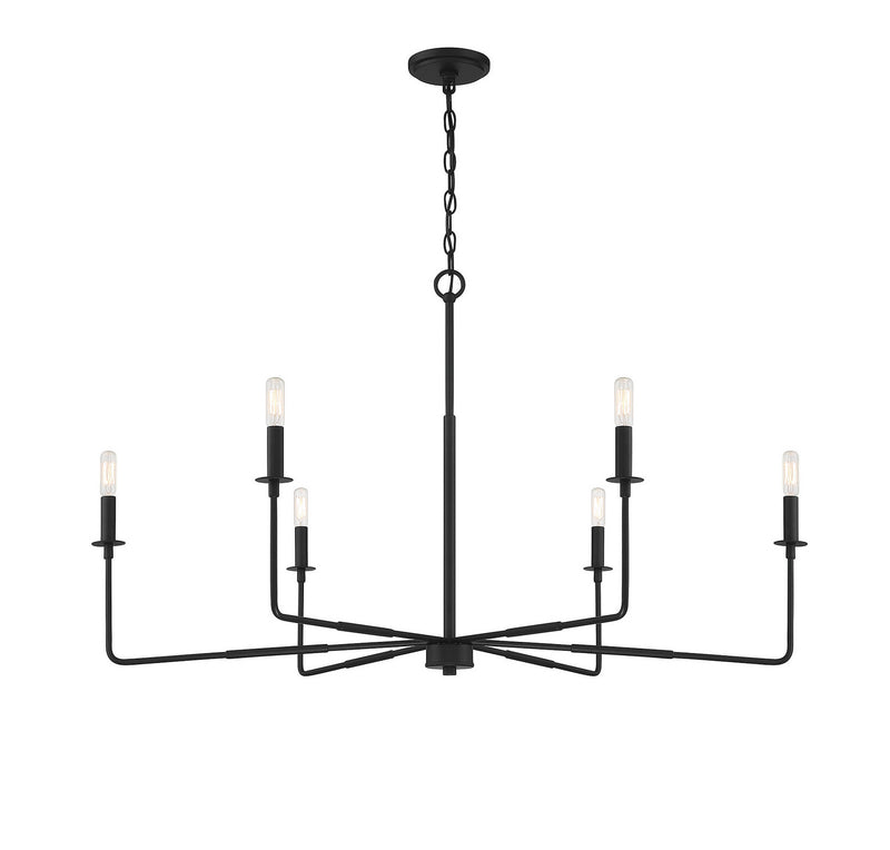Savoy House 1-2221-6-89 Six Light Chandelier, Matte Black
