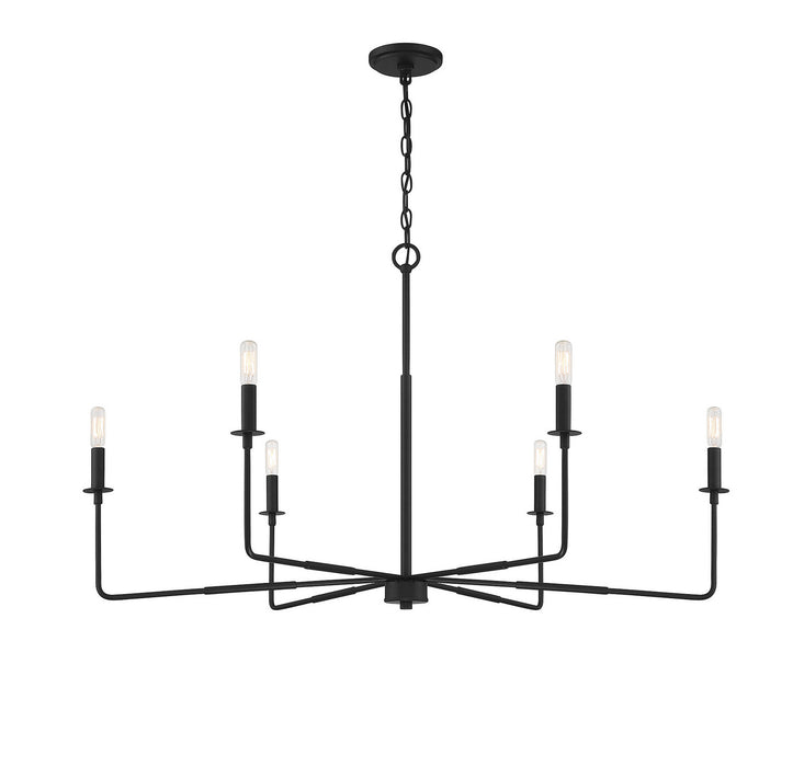 Savoy House 1-2221-6-89 Six Light Chandelier, Matte Black