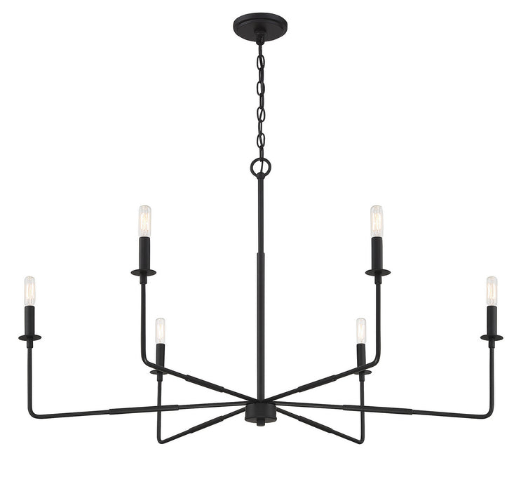 Savoy House 1-2221-6-89 Six Light Chandelier, Matte Black