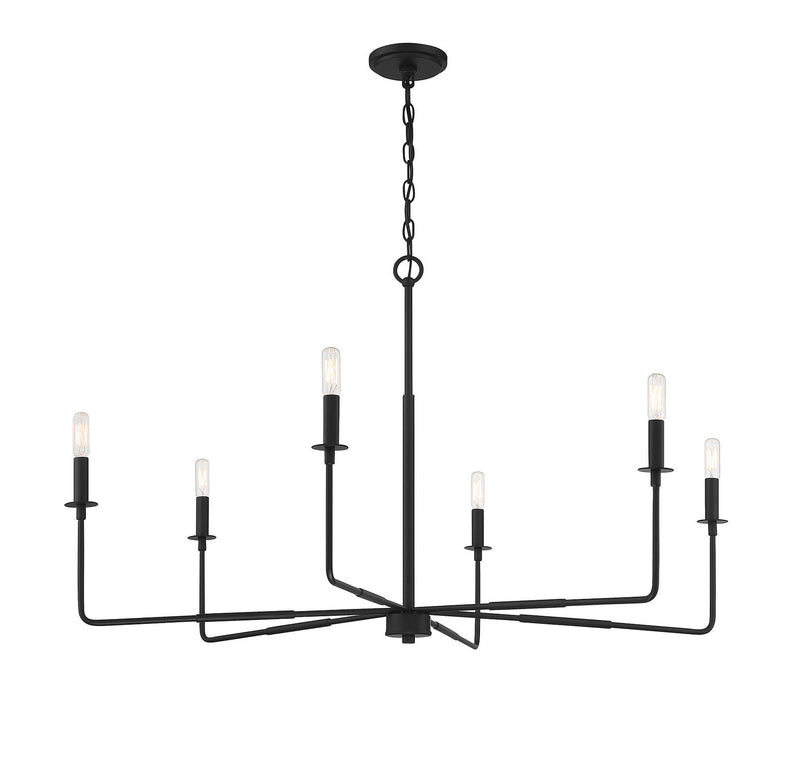 Savoy House 1-2221-6-89 Six Light Chandelier, Matte Black
