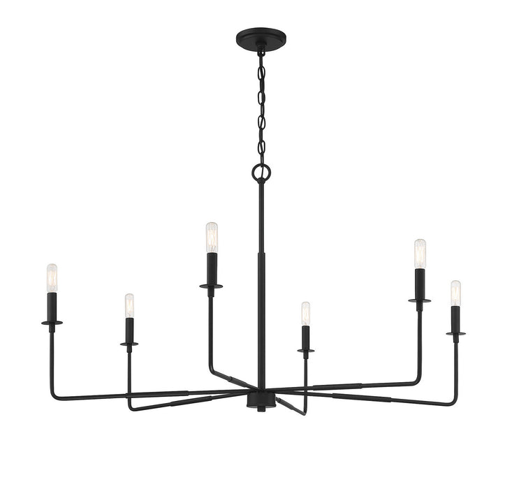 Savoy House 1-2221-6-89 Six Light Chandelier, Matte Black