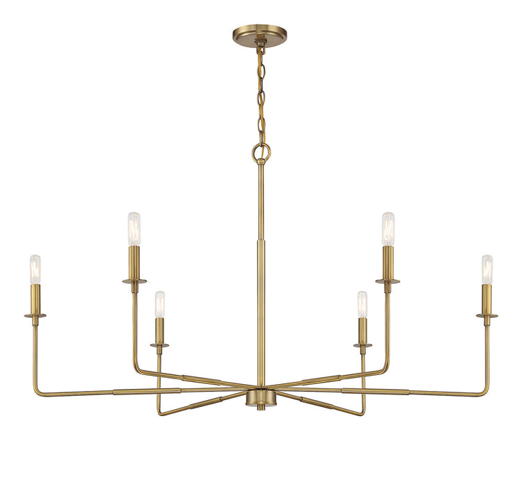 Savoy House 1-2221-6-322 Six Light Chandelier, Warm Brass