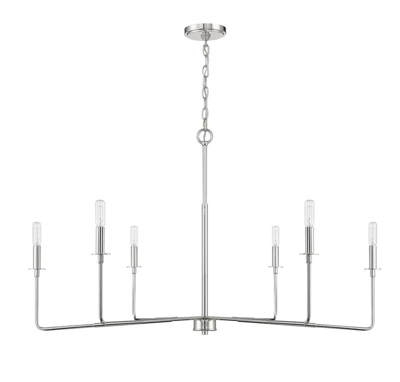 Savoy House 1-2221-6-109 Six Light Chandelier, Polished Nickel