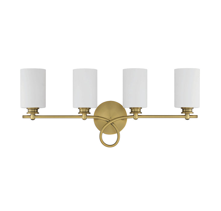 Savoy House 8-530-4-322 Four Light Bath Bar, Warm Brass