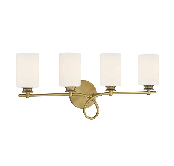 Savoy House 8-530-4-322 Four Light Bath Bar, Warm Brass