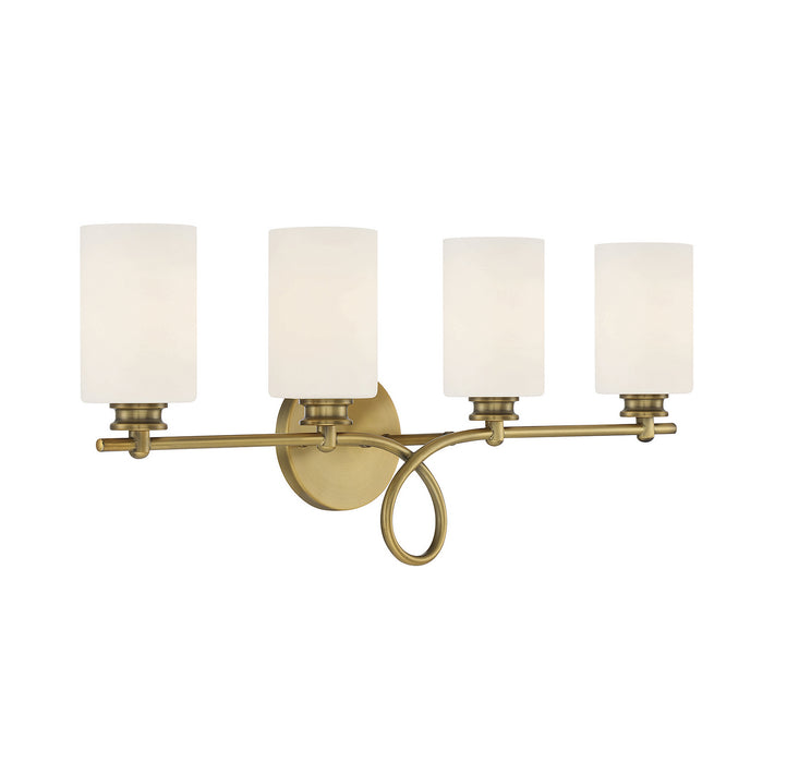 Savoy House 8-530-4-322 Four Light Bath Bar, Warm Brass