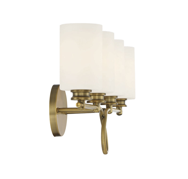 Savoy House 8-530-4-322 Four Light Bath Bar, Warm Brass