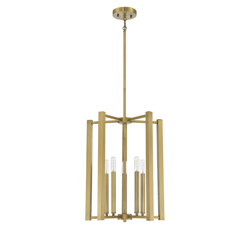 Savoy House 3-7701-5-322 Five Light Pendant, Warm Brass