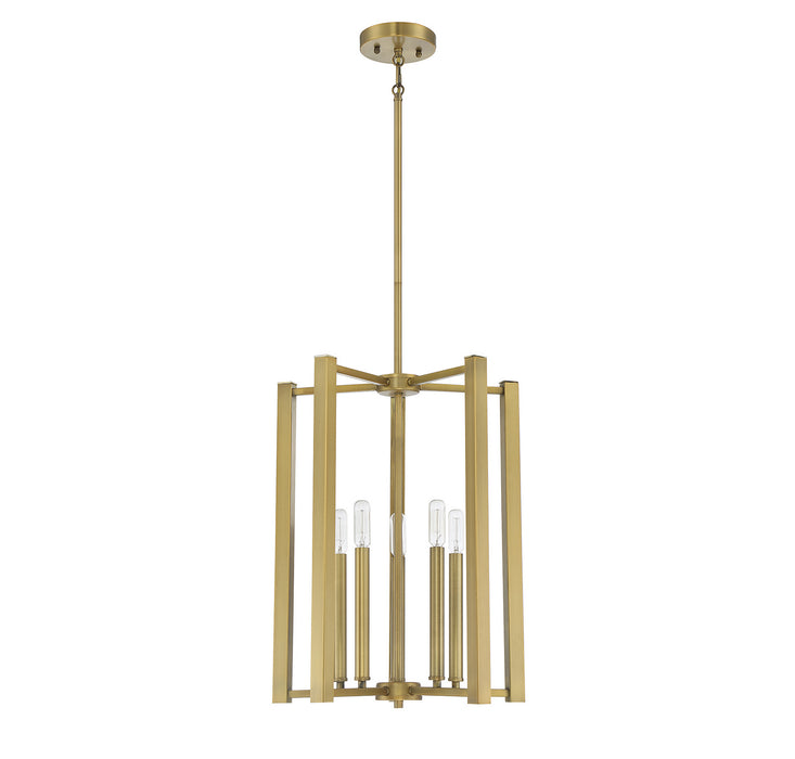 Savoy House 3-7701-5-322 Five Light Pendant, Warm Brass