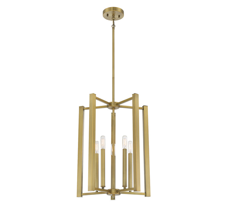 Savoy House 3-7701-5-322 Five Light Pendant, Warm Brass