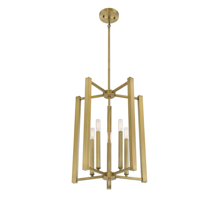 Savoy House 3-7701-5-322 Five Light Pendant, Warm Brass
