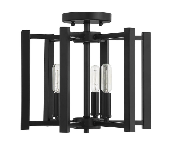 Savoy House 6-7702-3-89 Three Light Semi-Flush Mount, Matte Black