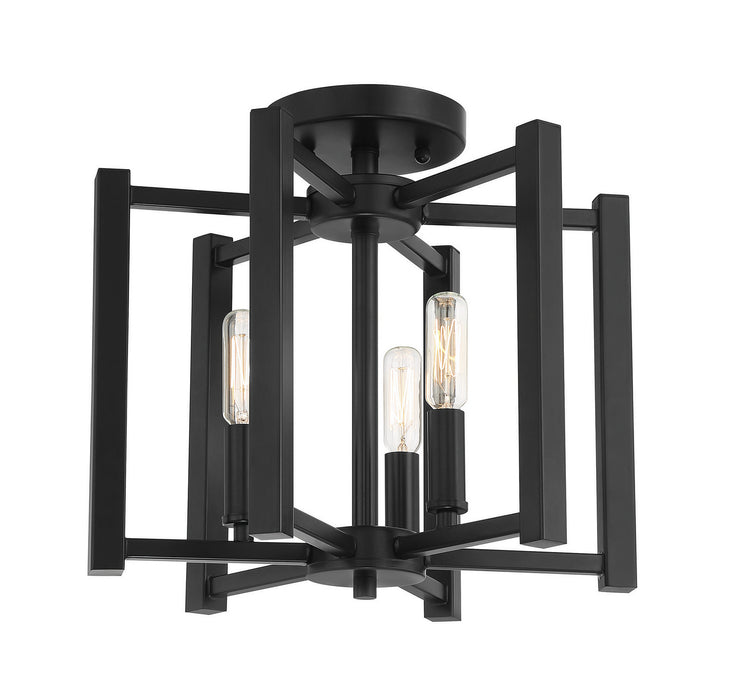 Savoy House 6-7702-3-89 Three Light Semi-Flush Mount, Matte Black