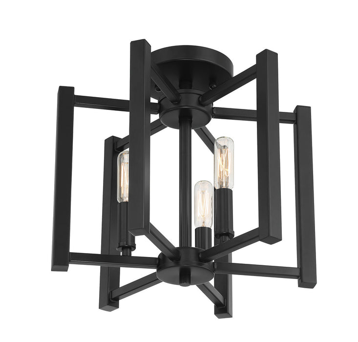 Savoy House 6-7702-3-89 Three Light Semi-Flush Mount, Matte Black