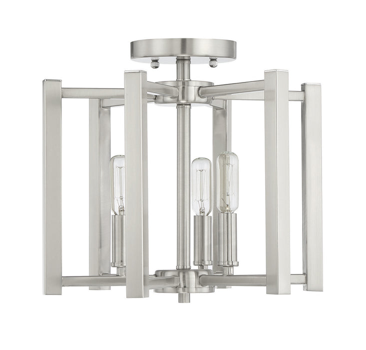 Savoy House 6-7702-3-SN Three Light Semi-Flush Mount, Satin Nickel