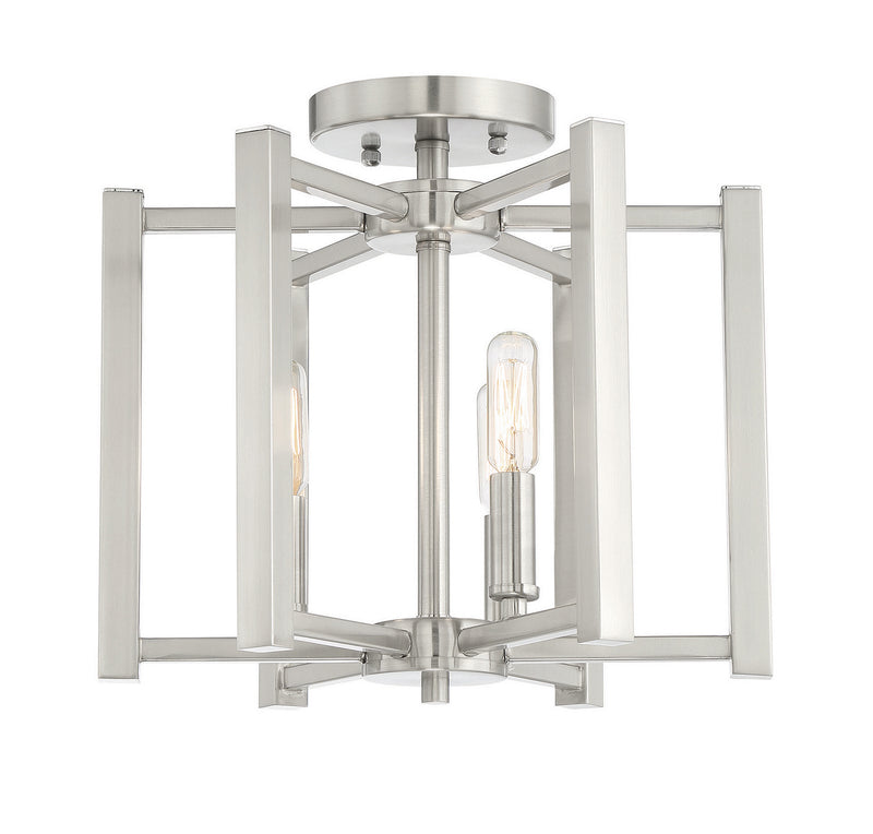 Savoy House 6-7702-3-SN Three Light Semi-Flush Mount, Satin Nickel