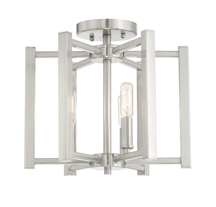 Savoy House 6-7702-3-SN Three Light Semi-Flush Mount, Satin Nickel