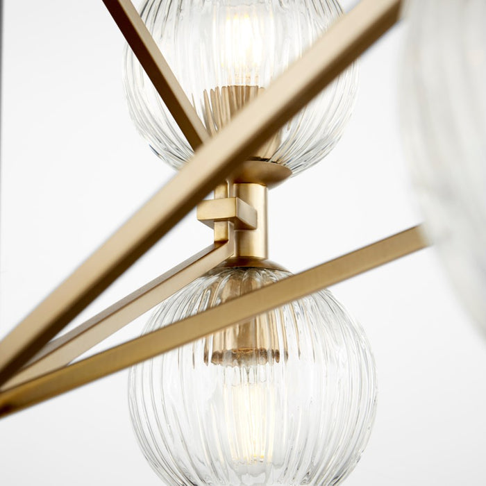 Cyan 10963 12 Light Chandelier, Aged Brass