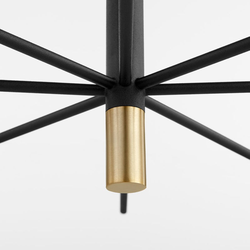 Cyan 10968 12 Light Chandelier, Noir / Aged Brass