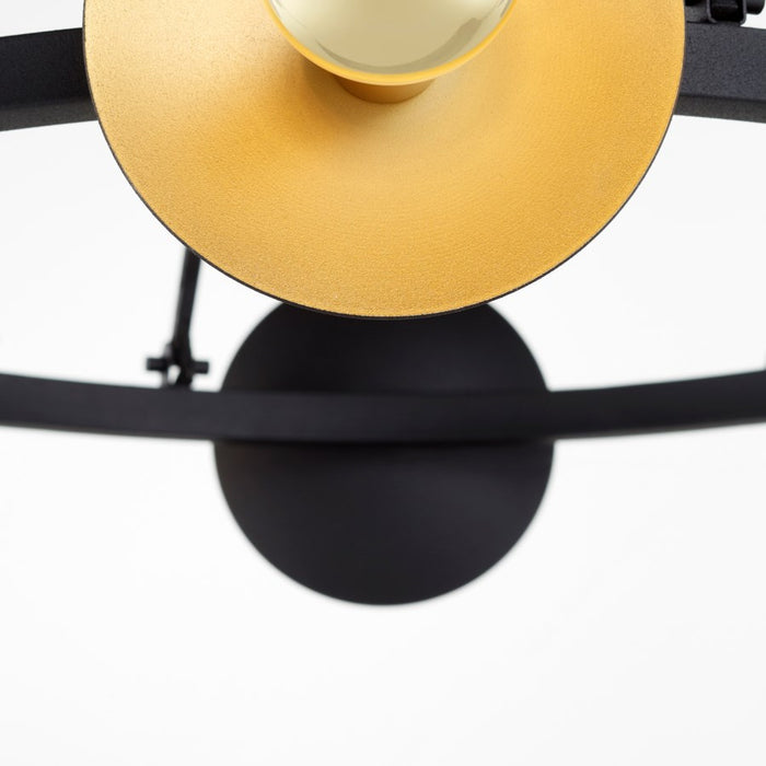 Cyan 10980 Eight Light Chandelier, Noir And Gold Leaf
