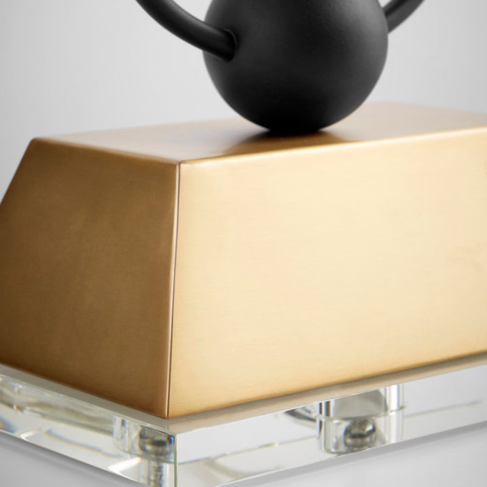 Cyan 10983 Three Light Table Lamp, Black And Gold