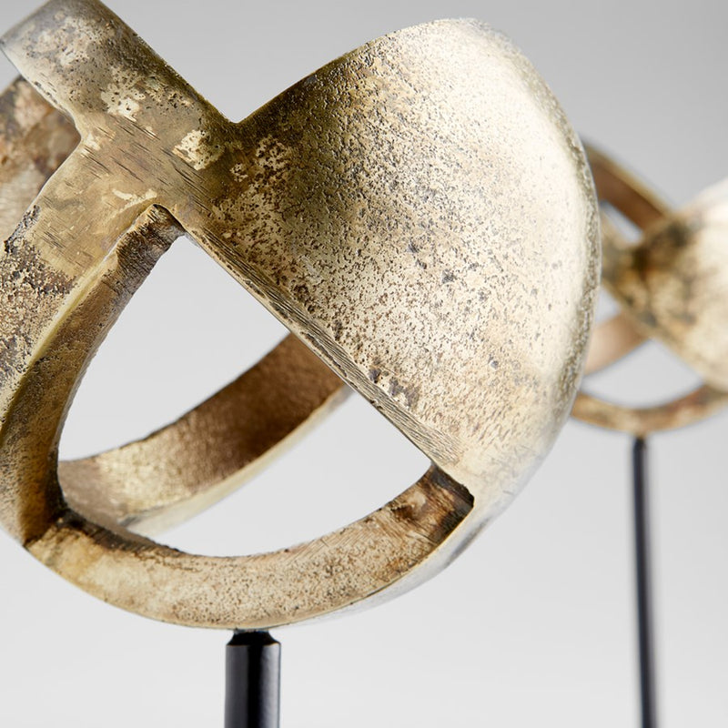 Cyan 11011 Sculpture, Antique Brass And Black