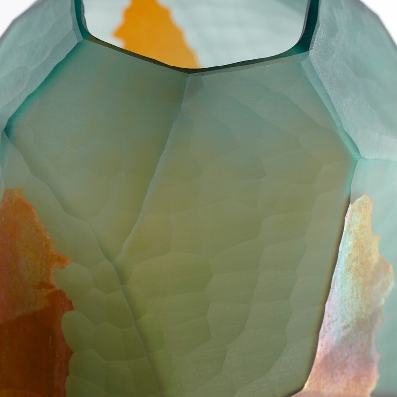 Cyan 11064 Vase, Green And Gold