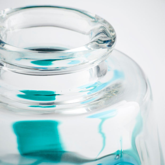 Cyan 11069 Vase, Blue/Clear