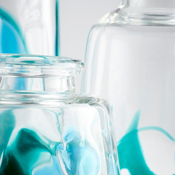 Cyan 11069 Vase, Blue/Clear