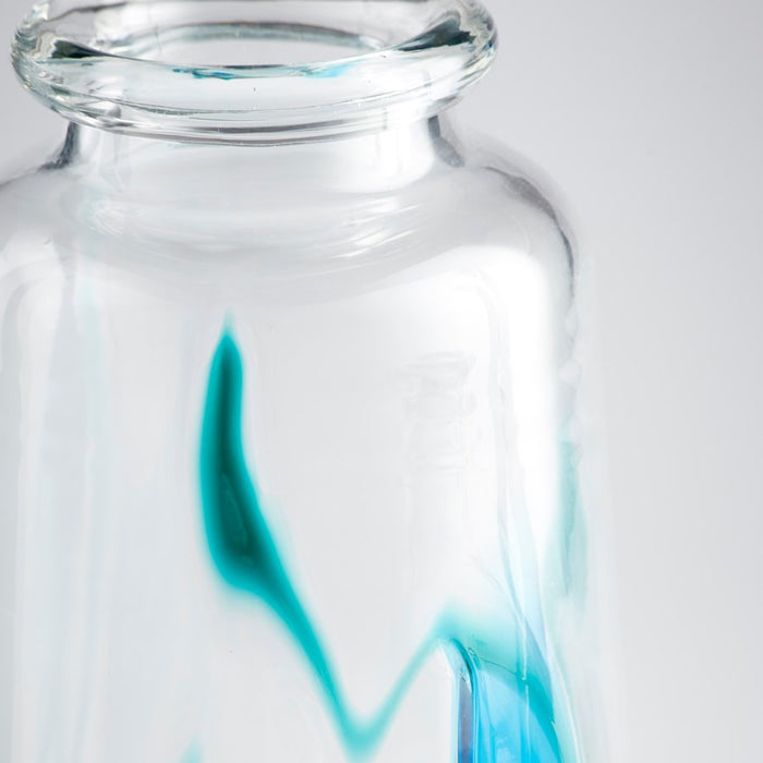 Cyan 11071 Vase, Blue/Clear