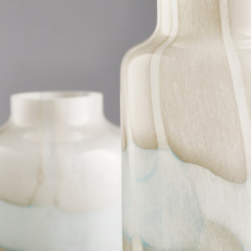 Cyan 11078 Vase, Tan And Aqua