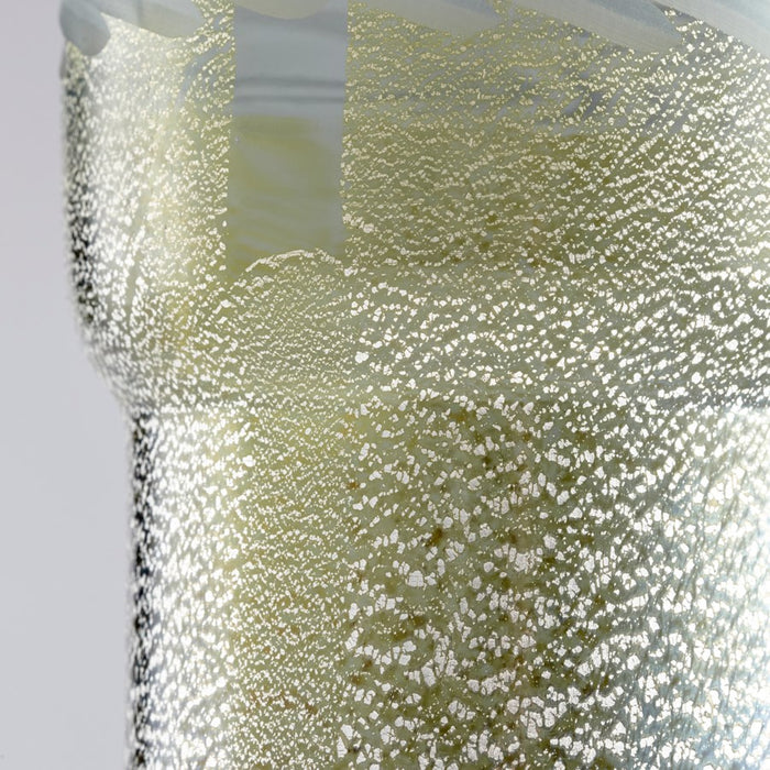 Cyan 11097 Vase, Clear And Guilded Silver
