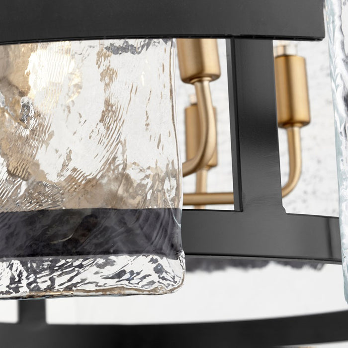 Cyan 11118 Six Light Chandelier, Noir / Aged Brass