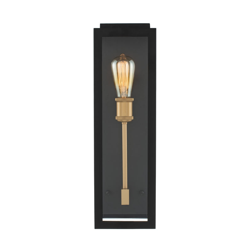 Kalco 405520BSG One Light Wall Sconce, Matte Black w Sanded Gold