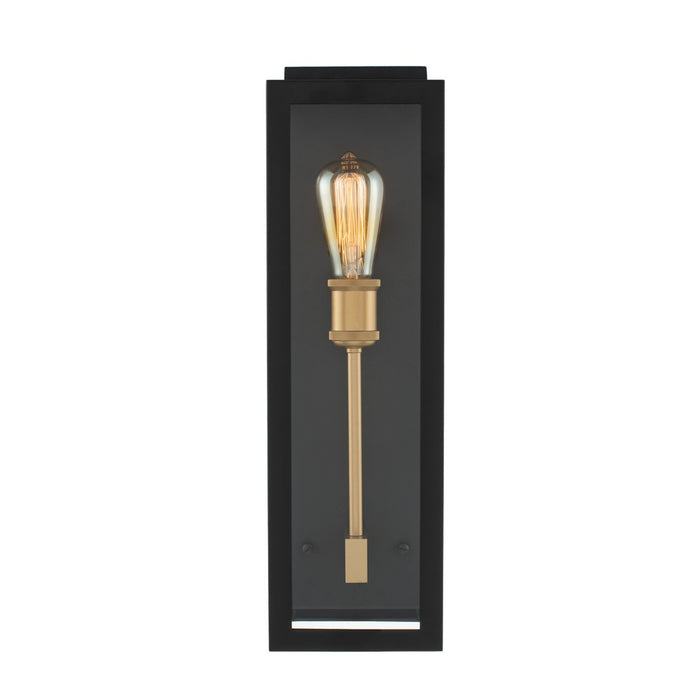 Kalco 405520BSG One Light Wall Sconce, Matte Black w Sanded Gold