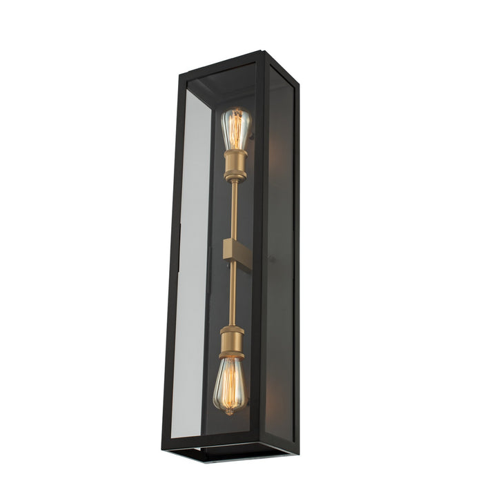 Kalco 405520BSG One Light Wall Sconce, Matte Black w Sanded Gold