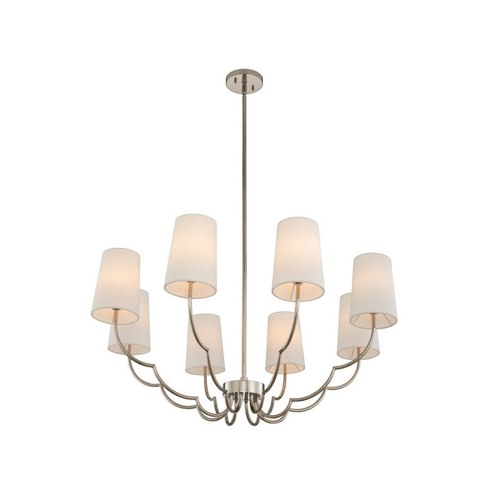 Kalco 514372PN Six Light Chandelier, Polished Nickel