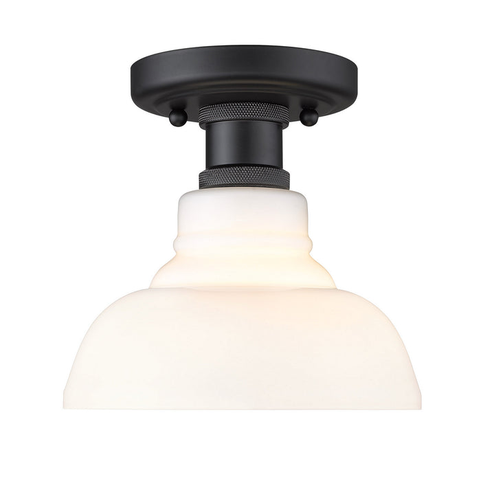 Golden 0305-FM BLK-VMG One Light Flush Mount, Matte Black