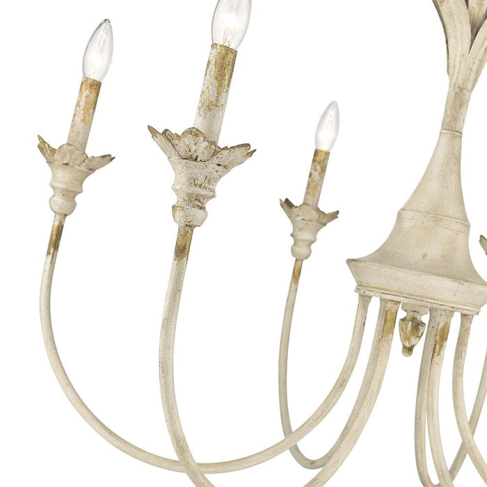 Golden 0846-6 AI Six Light Chandelier, Antique Ivory