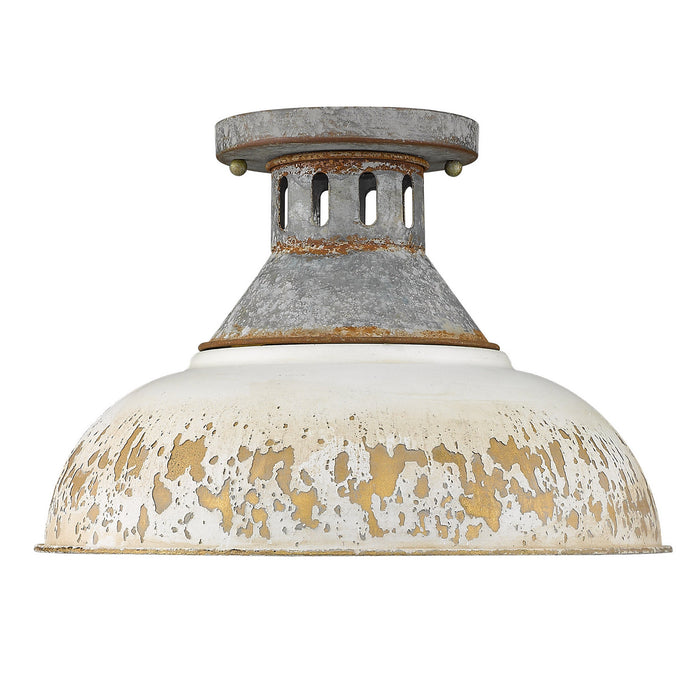 Golden 0865-SF AGV-AI One Light Semi-Flush Mount, Aged Galvanized Steel