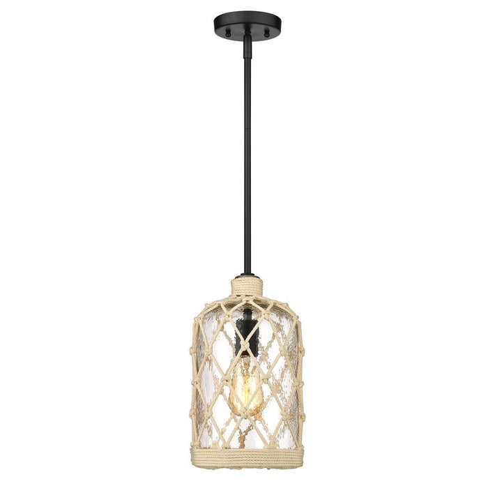 Golden 1090-3P BLK-HCG Three Light Pendant, Matte Black