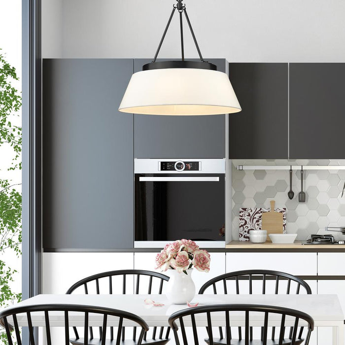 Golden 3189-6 BLK-MWS Six Light Chandelier, Matte Black