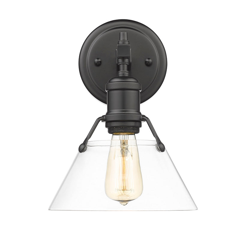 Golden 3306-BA1 BLK-CLR One Light Bath Vanity, Matte Black